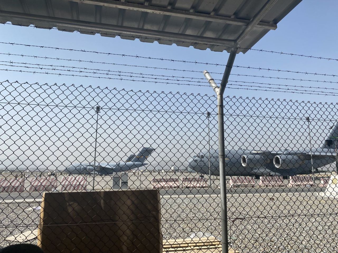 In this photo from Stefano Pontecorvo, the NATO Senior Civilian Representative to Afghanistan, airplanes are seen at the Kabul International Airport on August 17. 