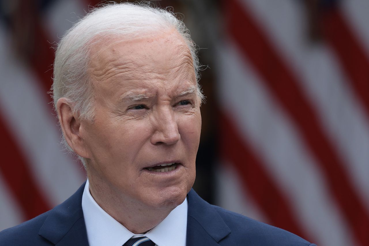 U.S. President Joe Biden speaks at the White House in Washington, DC, on May 14.