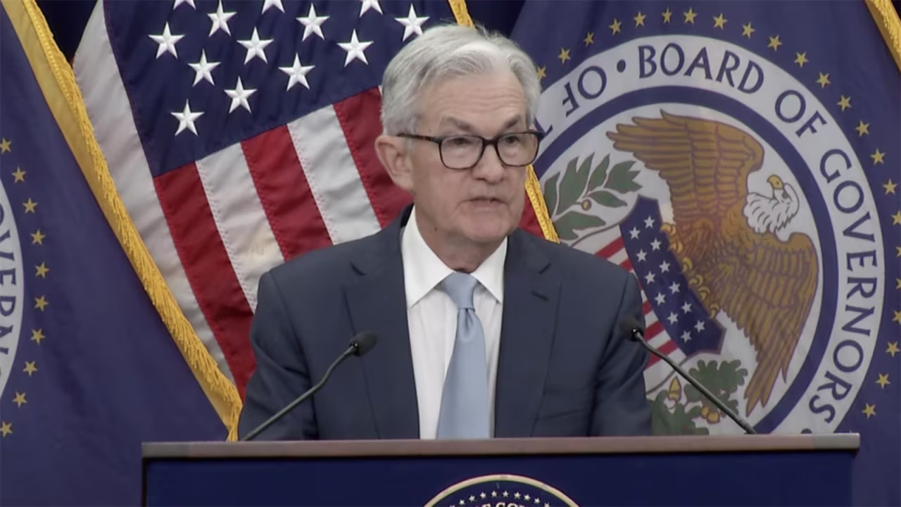 Jerome Powell during a press conference today.