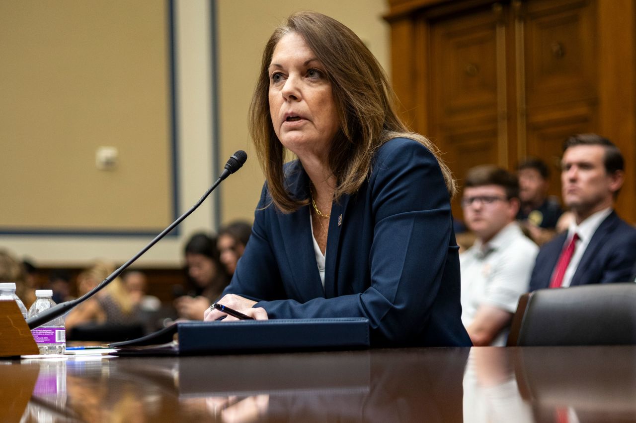 United Sates Secret Service Director Kimberly Cheatle testifies before the House Oversight and Accountability Committee during a hearing in the Rayburn House Office Building on July 22 in Washington, DC.