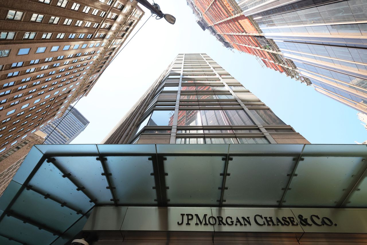 The JPMorgan Chase headquarters building is seen on May 26 in New York City.