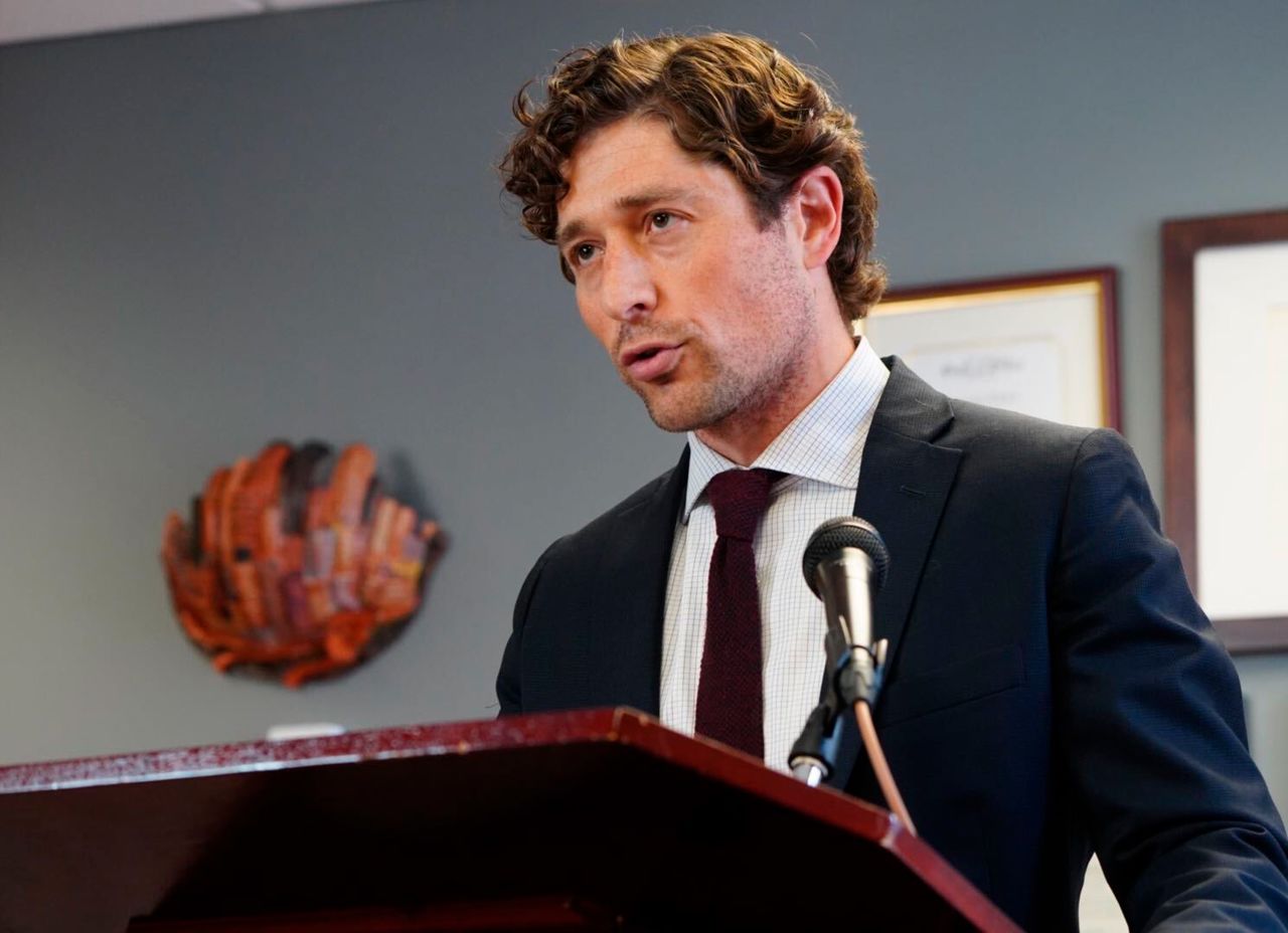 Minneapolis Mayor Jacob Frey speaks during a news conference at City Hall in Minneapolis on May 27, 2020.