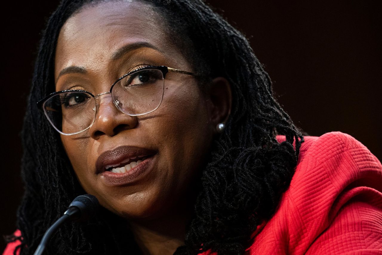 Supreme Court nominee Ketanji Brown Jackson testifies on the second day of her confirmation hearings on Tuesday, March 22.