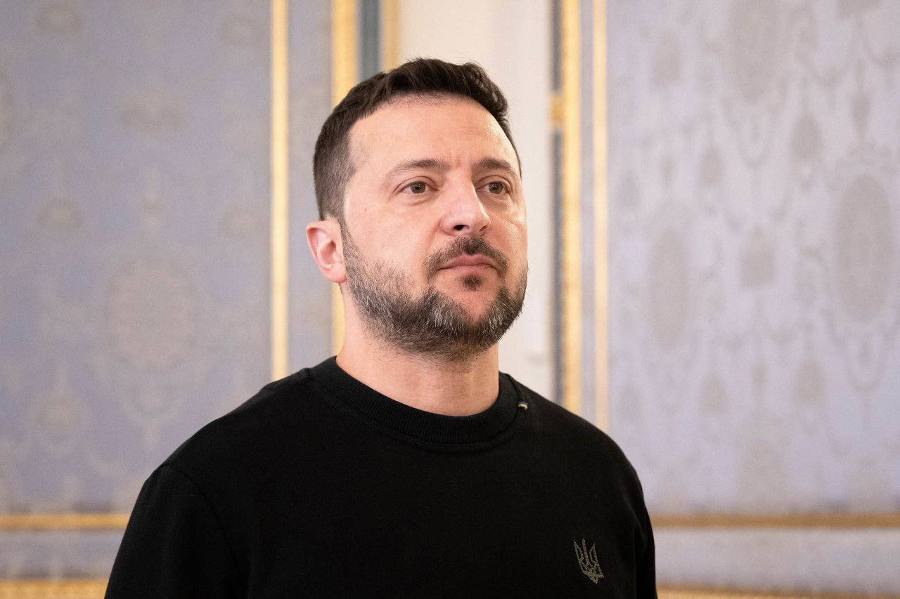 Ukraine's President Volodymyr Zelensky is pictured ahead of a meeting with US Secretary of State Antony Blinken, in Kyiv, on May 14.