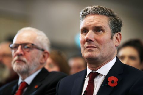 Keir Starmer is seen before delivering a Brexit speech in 2019 in Harlow, England.