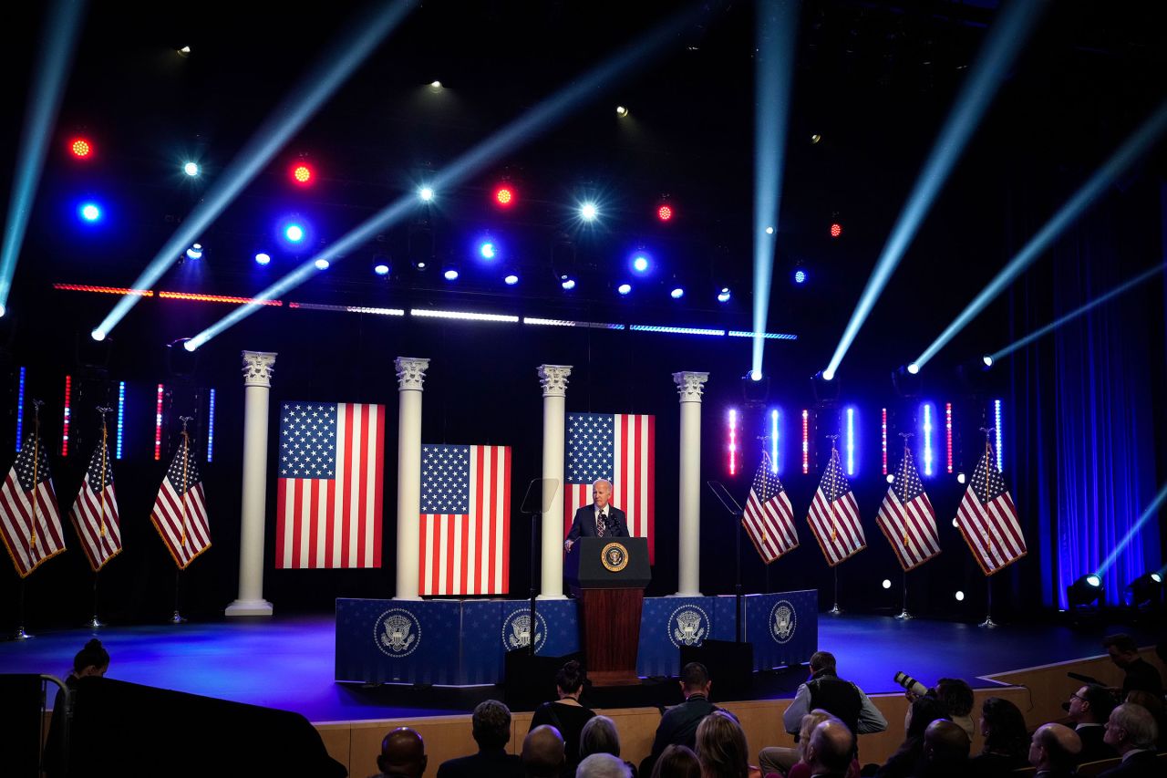 President Joe Biden speaks during a campaign event at Montgomery County Community College January 5 in Blue Bell, Pennsylvania.