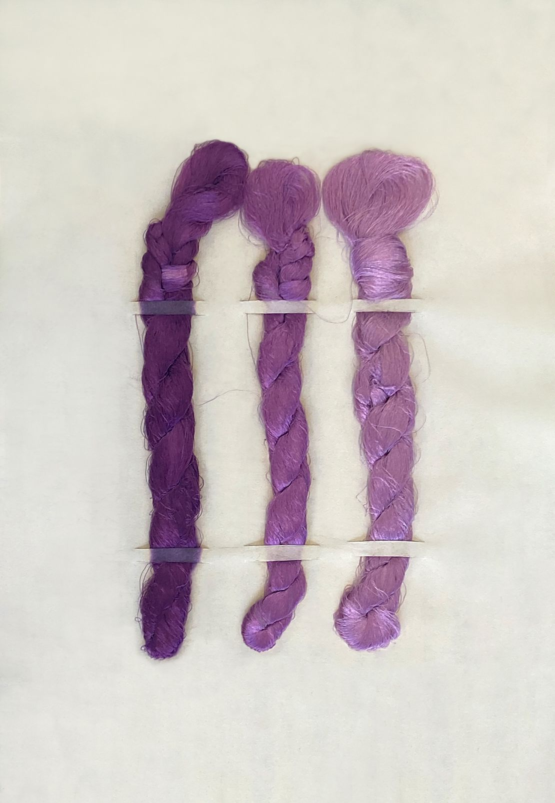 The results of dyeing experiments with Mauvein on silk by F. E. Meyer, 1925.