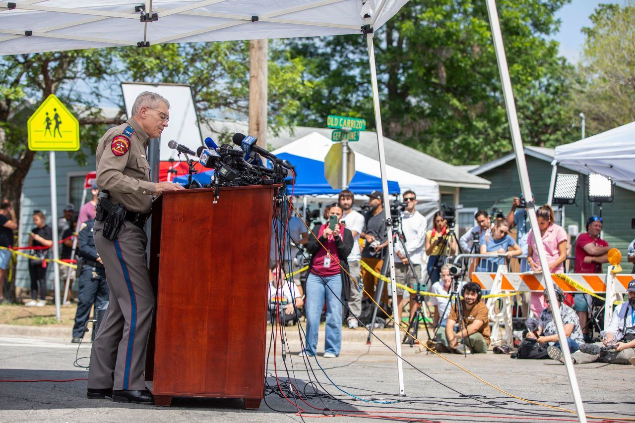 Texas Department of Public Safety Col. Steven McCraw speaks during a press conference on Friday, May 27.