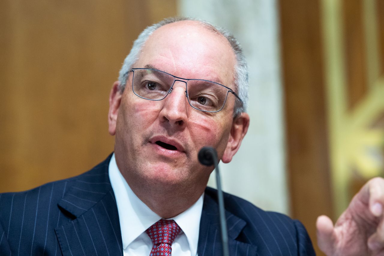 Louisiana Gov. John Bel Edwards, speaks during a hearing on May 13, 2021. 