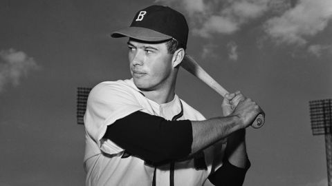 Eddie Mathews of the Braves stands for a photo on May 5, 1952, in Boston. 