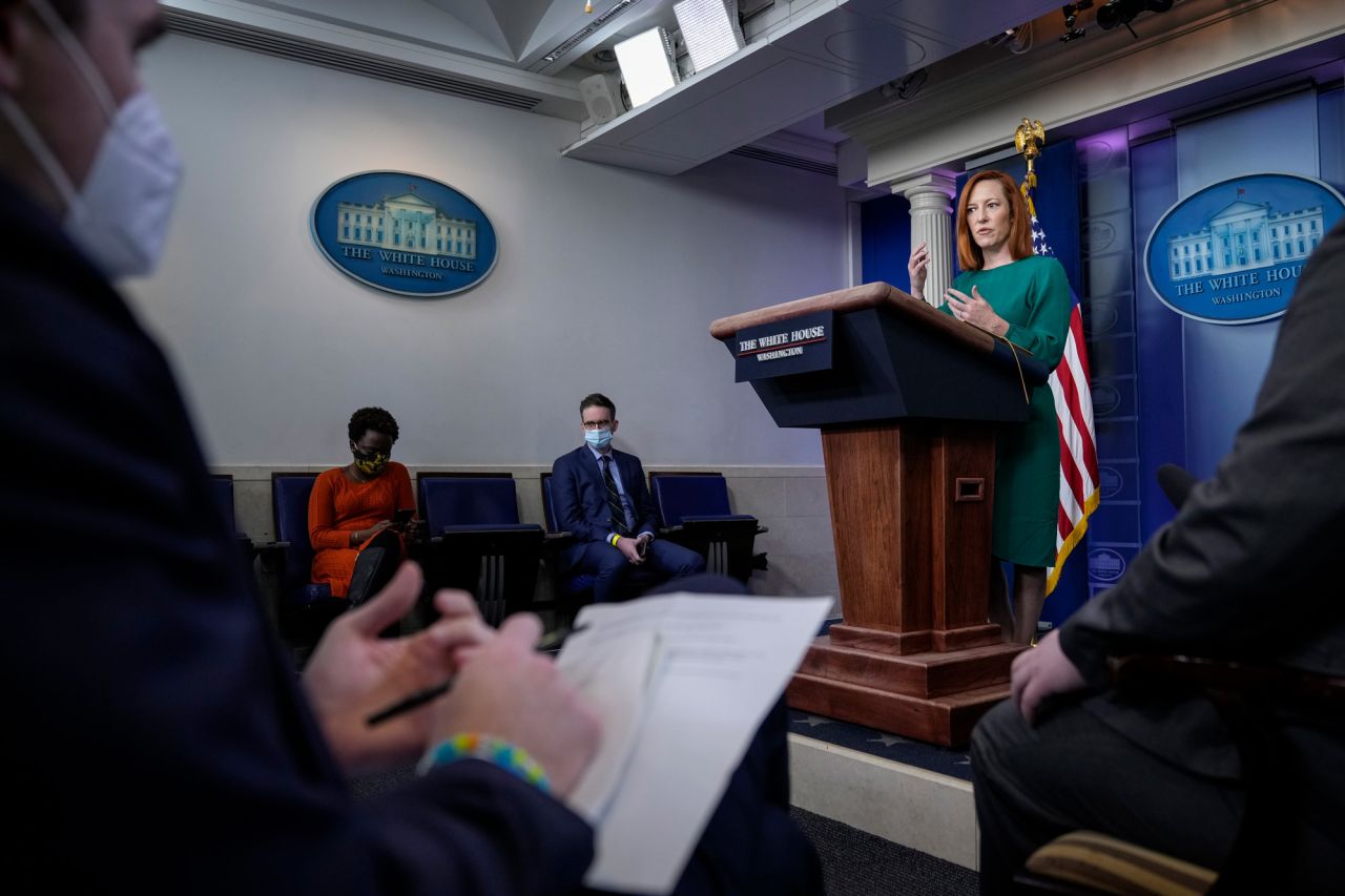 White House Press Secretary Jen Psaki speaks during the daily press briefing at the White House on March 15 in Washington, DC. 