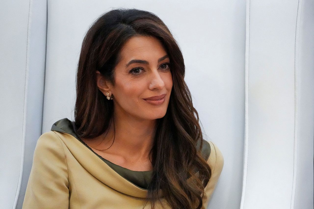 Leading human rights lawyer Amal Clooney attends an event in Cape Town, South Africa on November 16, 2023.