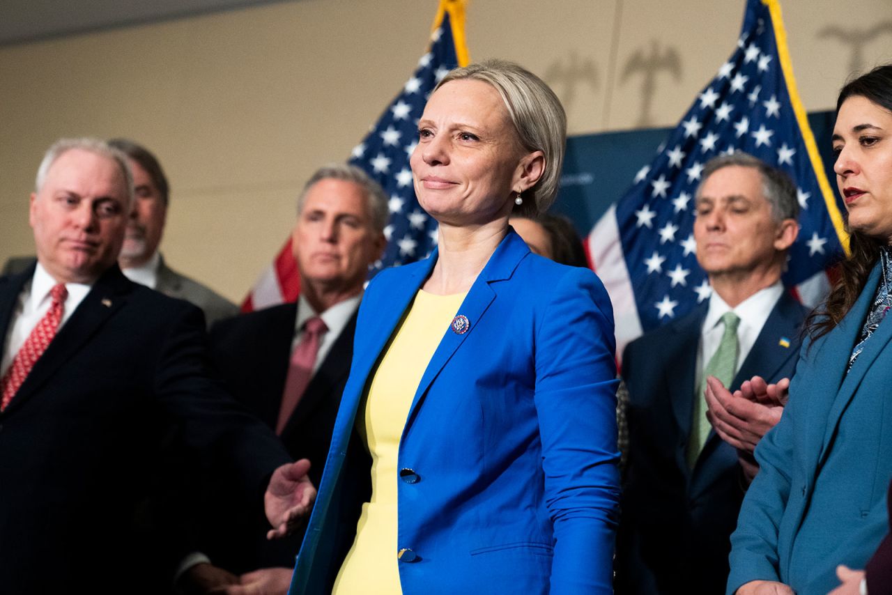 Rep. Victoria Spartz is seen during a news conference on March 1. 