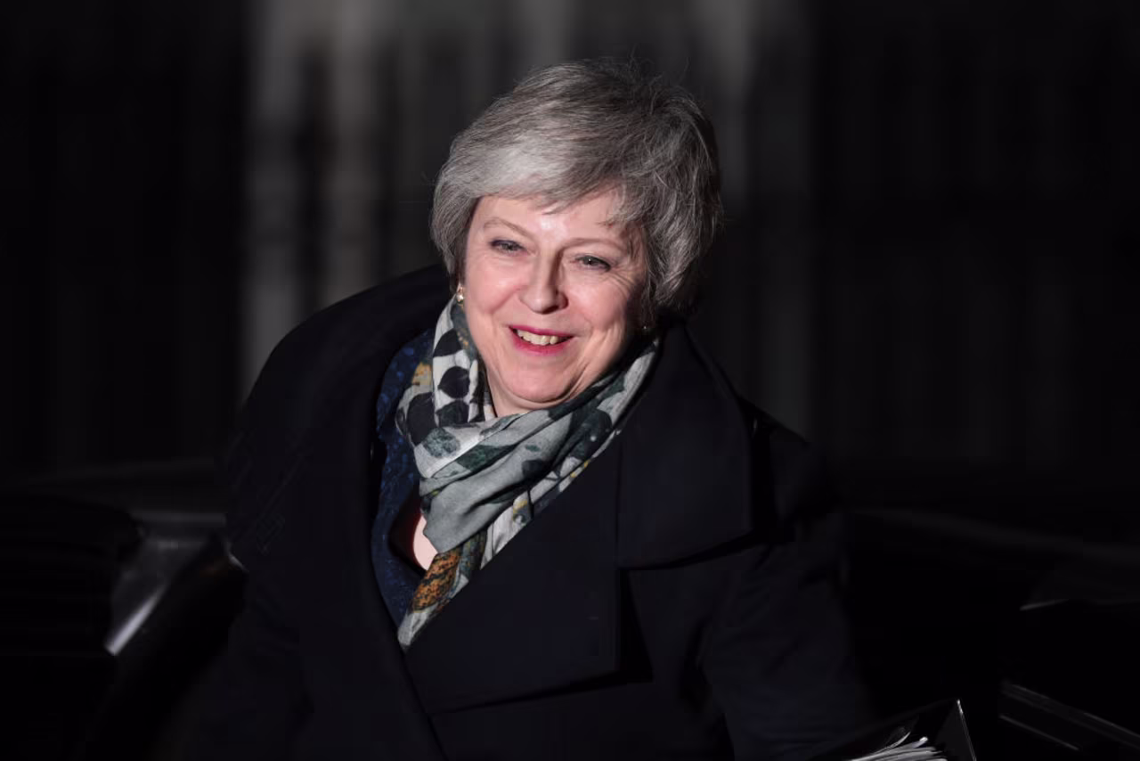 British Prime Minister Theresa May returns to Downing Street after the Confidence Vote in her leadership on Dec. 12, 2018 in London, England.