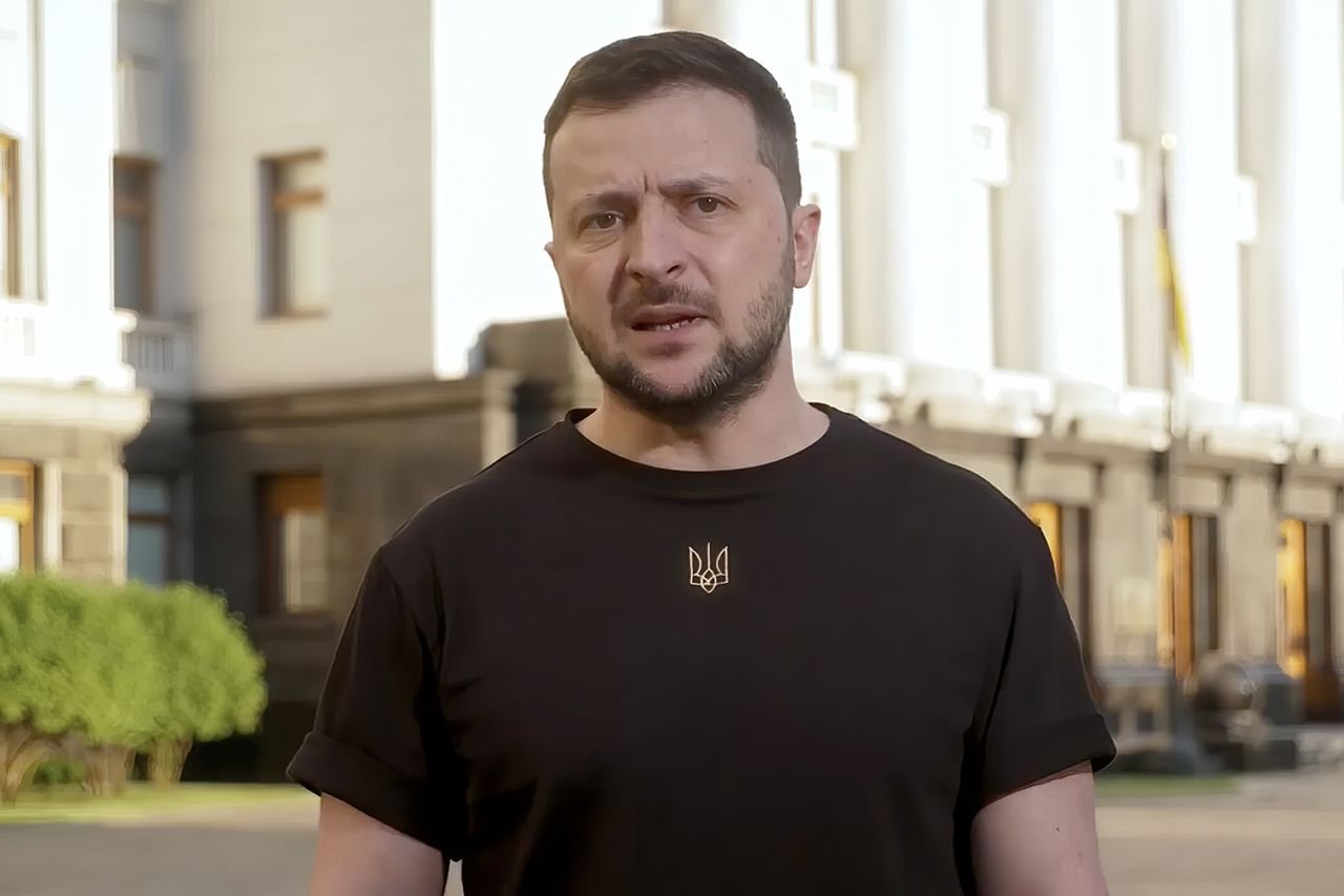 Ukrainian President Volodymyr Zelensky speaks from Kyiv, Ukraine, on June 3. 