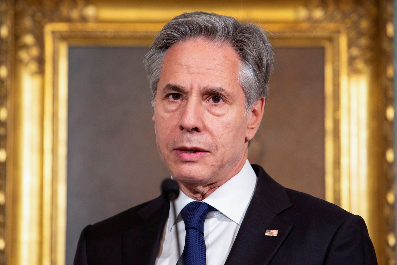 US Secretary of State Antony Blinken speaks during a press conference in Washington, DC, on May 10. 