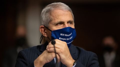Dr. Anthony Fauci testifies during a Senate committee hearing in September.