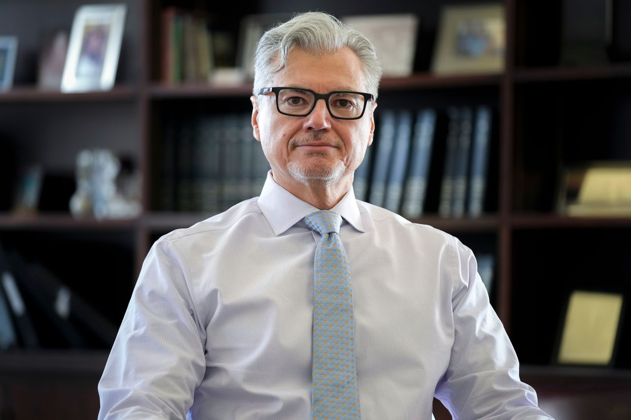 Judge Juan Merchan poses for a picture in his chambers, Thursday, March 14, in New York. 