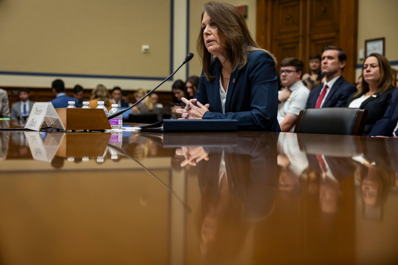 United Sates Secret Service Director Kimberly Cheatle testifies before the House Oversight and Accountability Committee during a hearing in the Rayburn House Office Building on July 22 in Washington, DC.