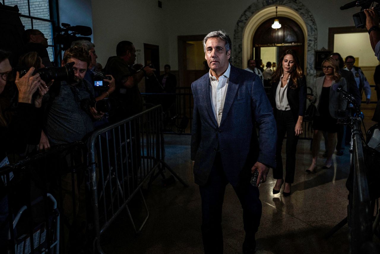 Michael Cohen leaves the courtroom after testifying in the civil business fraud trail of former President Donald Trump in New York in October 2023.