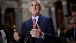 Speaker of the House Kevin McCarthy (R-CA) speaks to members of the media at the U.S. Capitol on May 24, 2023 in Washington, D.C.