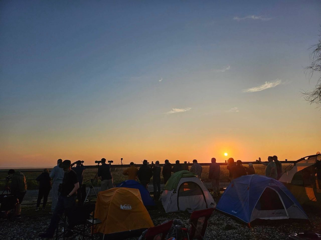 The sun rises over "The Outpost" — a launch viewing location dedicated to Starship.