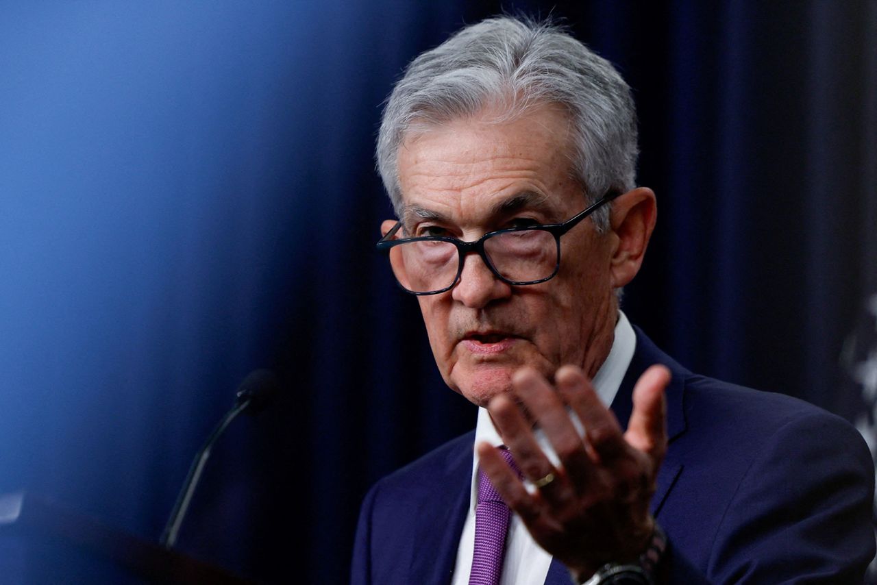 Federal Reserve Chair Jerome Powell on January 31 as he held a press conference following the release of the Fed's interest rate policy decision at the Federal Reserve in Washington.