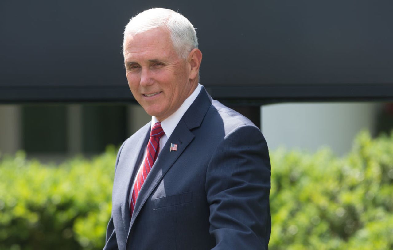 US Vice President Mike Pence attends US First Lady Melania Trump announcement of her 'Be Best' children's initiative in the Rose Garden of the White House in Washington, DC, May 7, 2018.