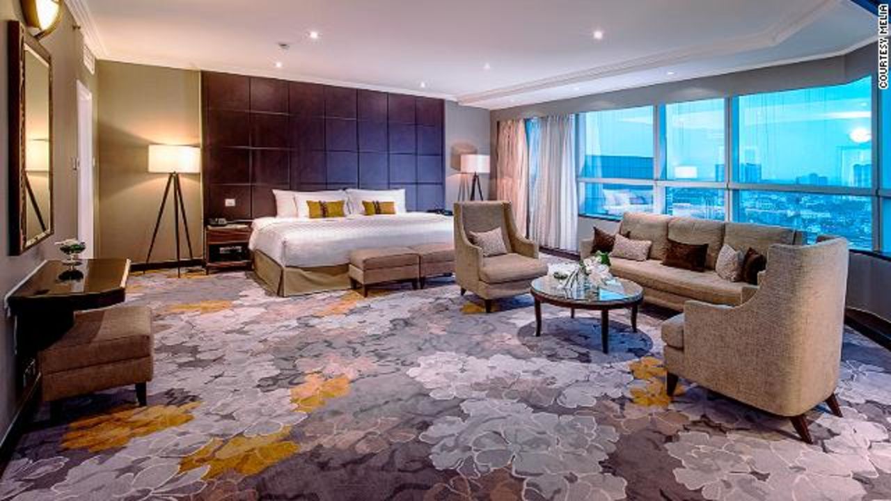 Inside the Melia's spacious Presidential Suite at the top of the hotel.