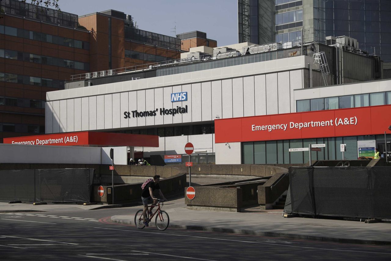 St Thomas' Hospital in London, where British Prime Minister Boris Johnson is being treated for coronavirus, is pictured on April 10.