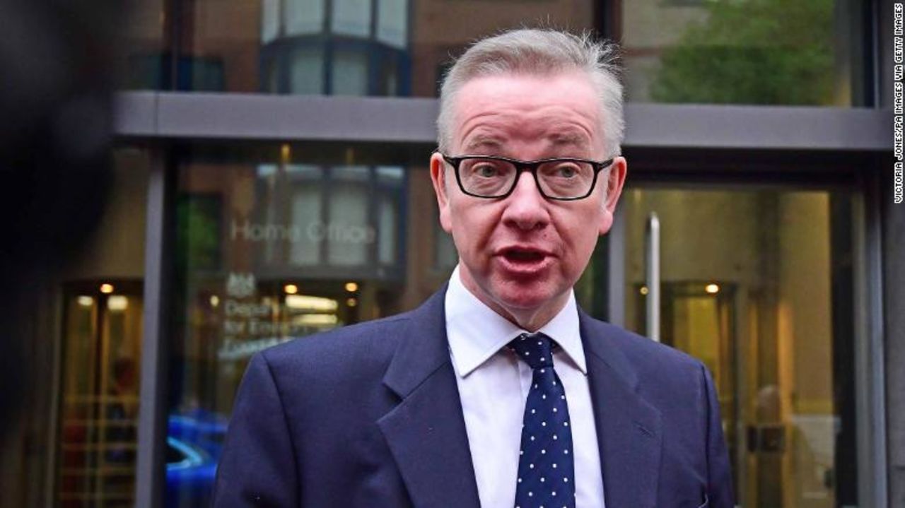 Michael Gove talks to reporters outside the Department for Environment, Food and Rural Affairs