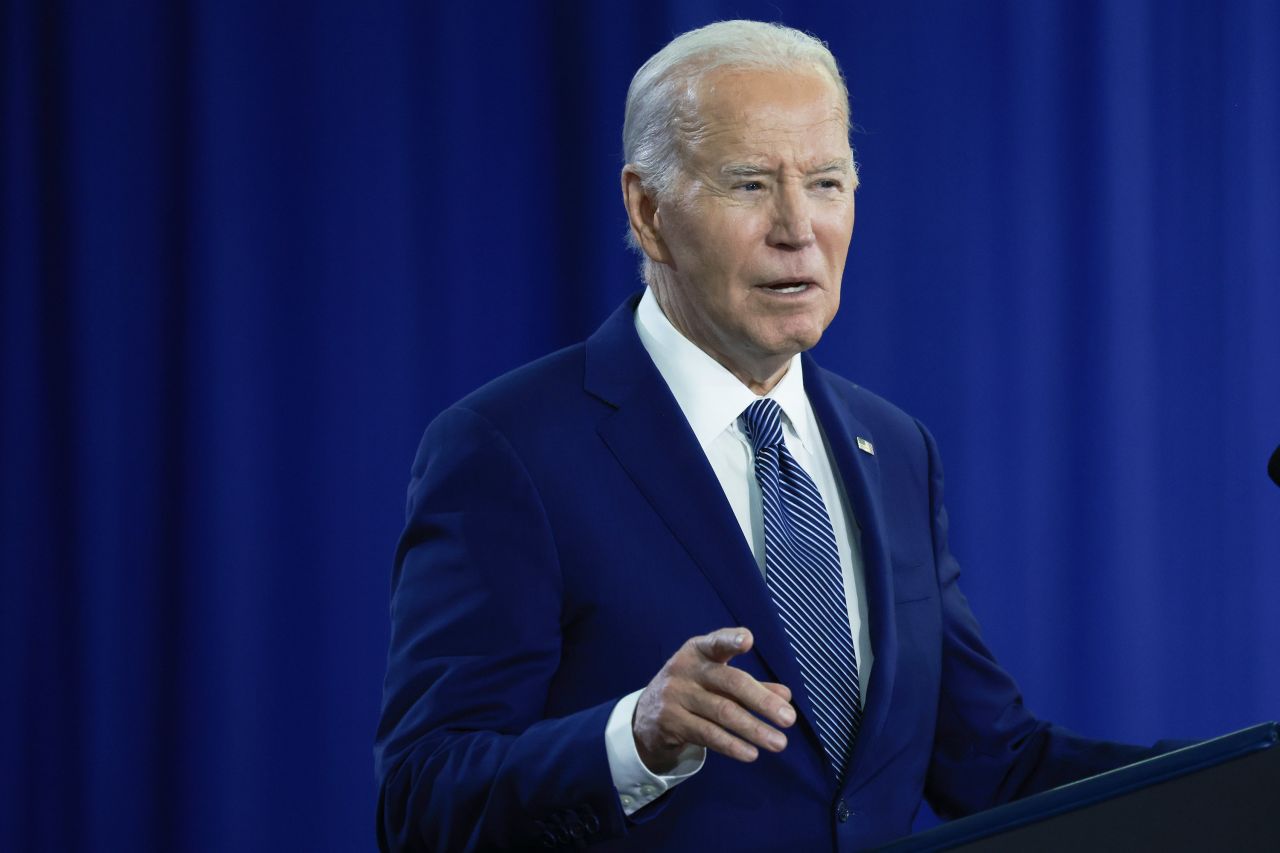 President Joe Biden speaks during a campaign stop in Tampa, Florida, on April 23.