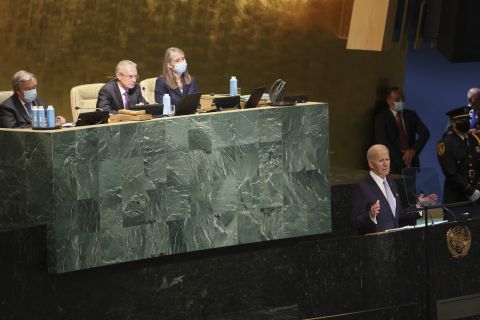 U.S. President Joe Biden addresses the United Nations General Assembly.