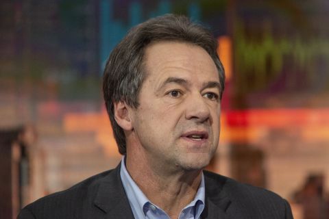 Gov. Steve Bullock of Montana, and then 2020 presidential candidate, speaks during a Bloomberg Television interview in New York, on November 19, 2019. 