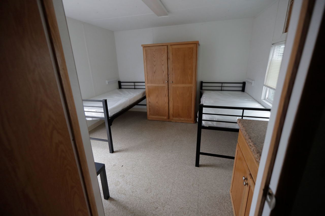 The interior of a temporary housing unit in Seattle. 