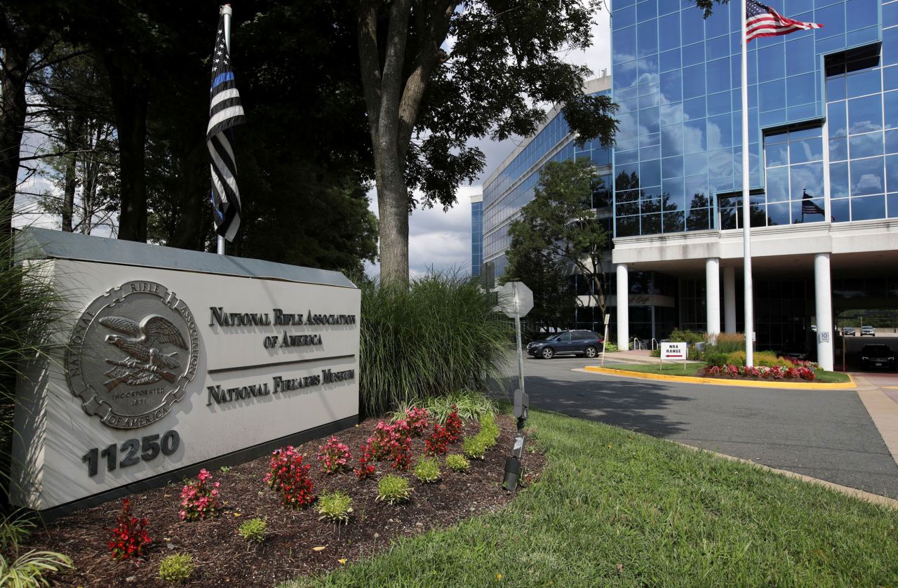 The National Rifle Association (NRA) headquarters, in Fairfax, Virginia, is pictured on August 6, 2020. 