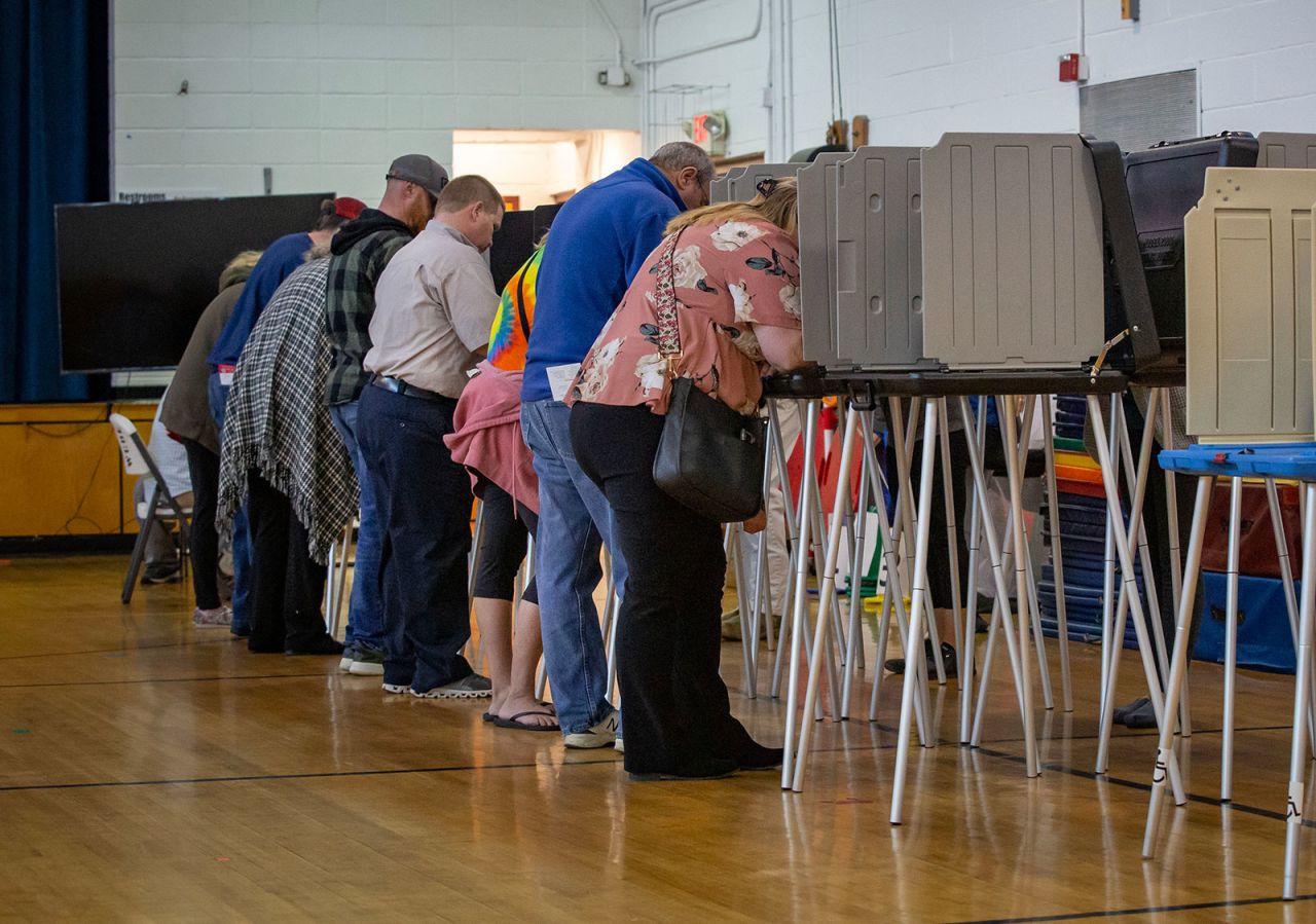 People vote at a polling location in Fuquay-Varina, North Carolina, on November 8. 