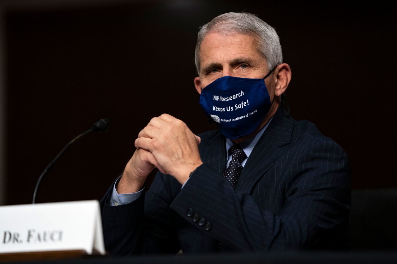 Dr. Anthony Fauci testifies at a hearing  in Washington, DC. on September 23.