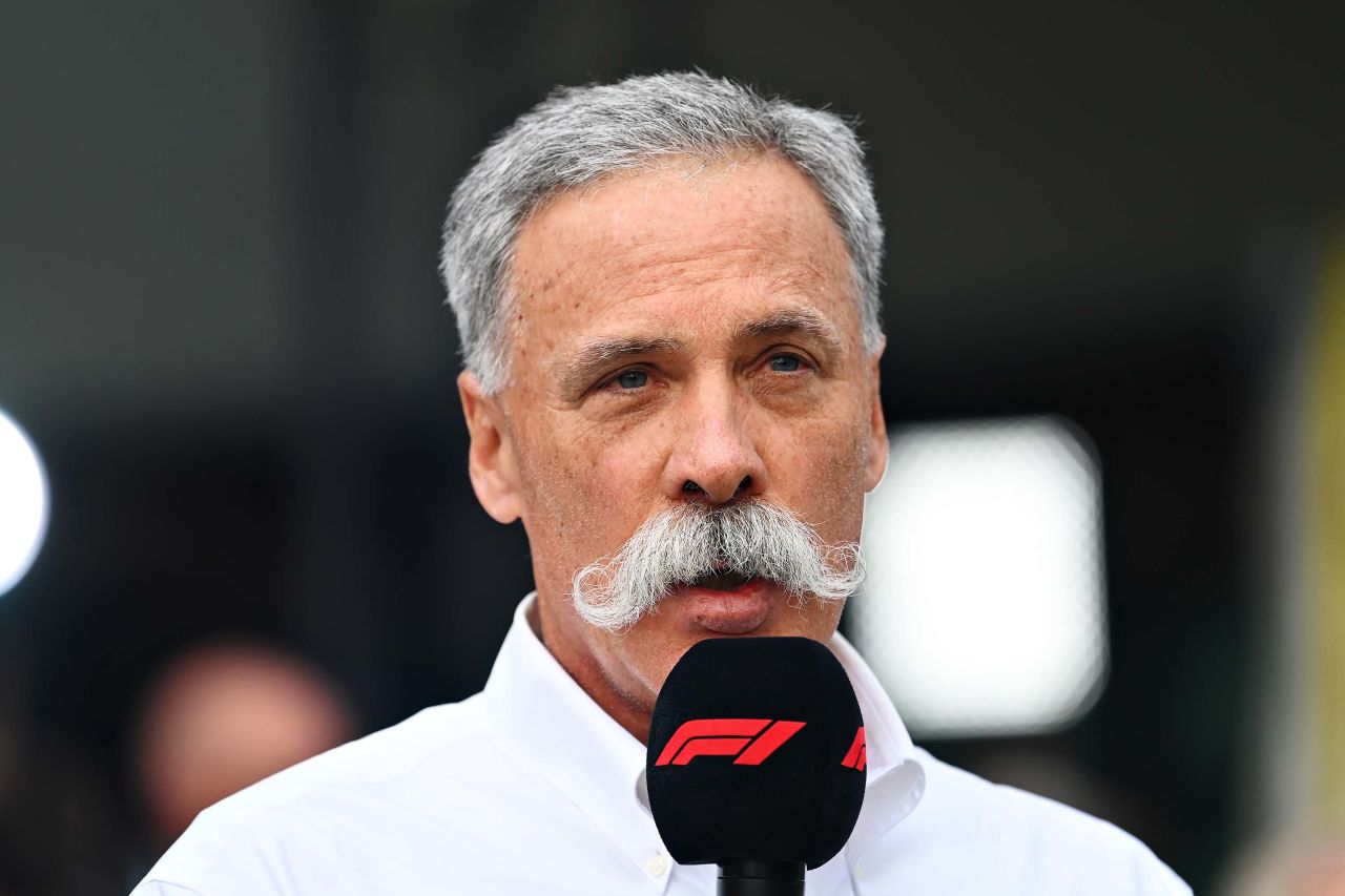 Formula One's Chief Executive Chase Carey speaks at a press conference in Melbourne, Australia, on March 13, after the F1 Grand Prix of Australia was cancelled.