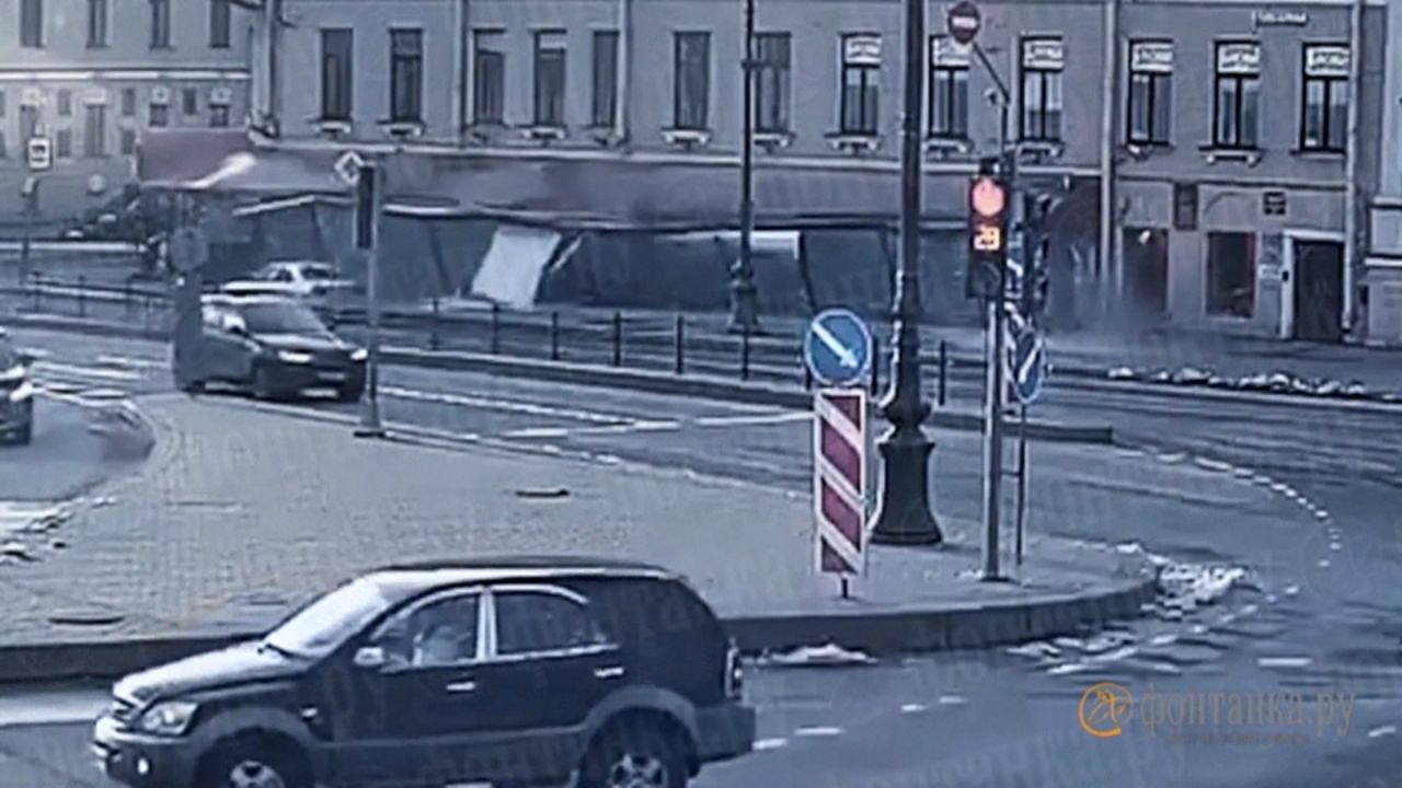 This screen grab captured from CCTV shows the moment of the blast in St. Petersburg on Sunday April 2.