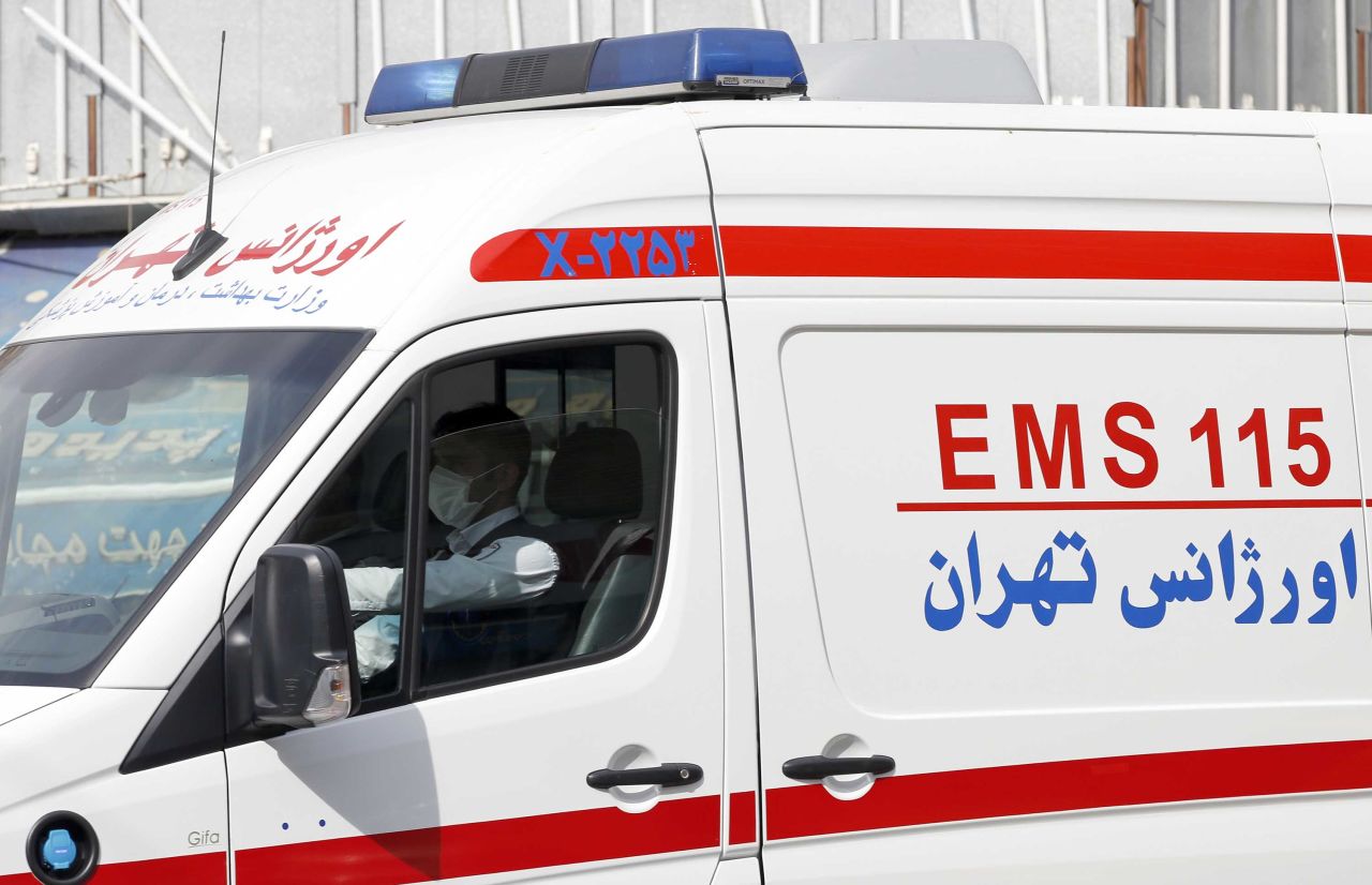 An ambulance drives on a street of Tehran, Iran on Monday.