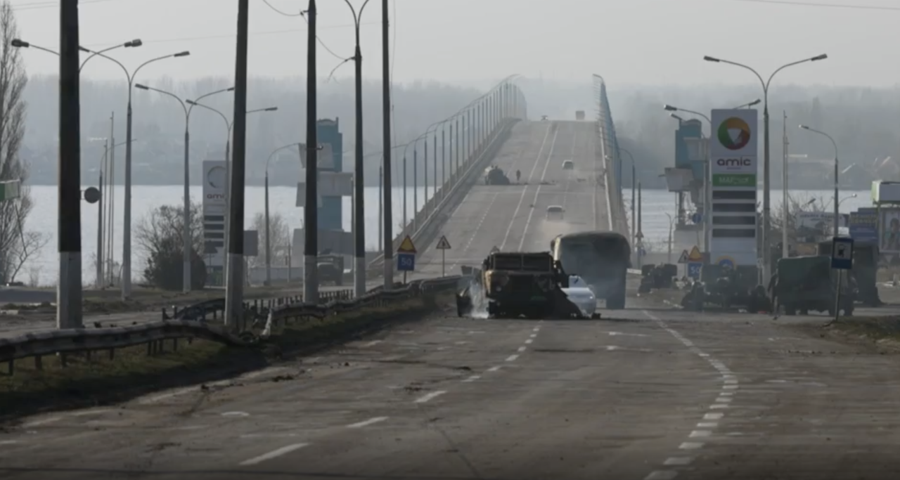 The city of Kherson in southern Ukraine is the site of a key bridge that connects Russian-held areas to the country. A CNN crew witnessed intense shelling in the area on Saturday.