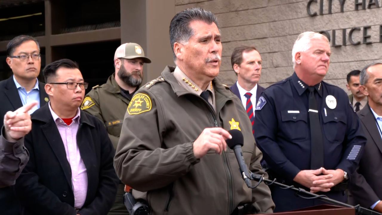 Los Angeles County Sheriff Robert G. Luna speaks during a press conference on January 22 in Monterey Park, California.