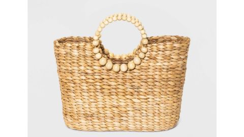 A New Day Circle Handle Straw Tote Handbag