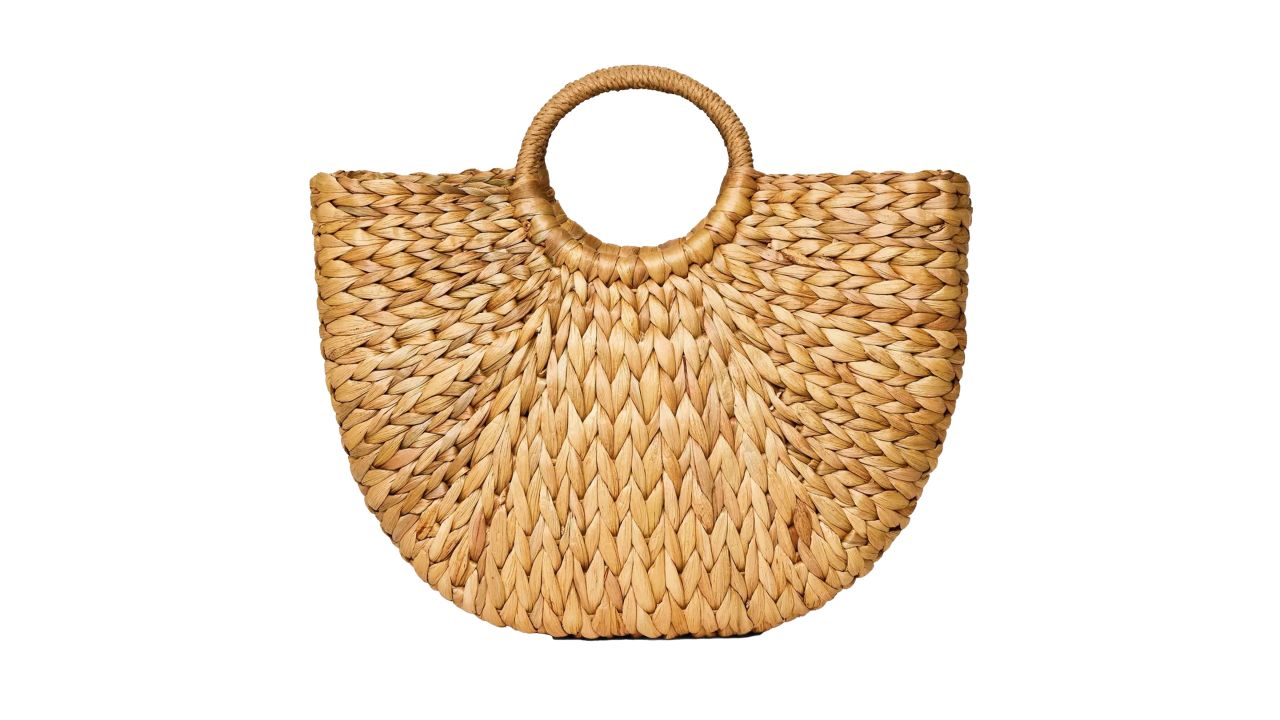 Large Handheld Straw Tote Handbag