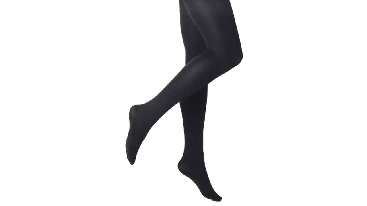 VERO MONTE Womens Wool Tights Warm - Ribbed Black Tights Opaque
