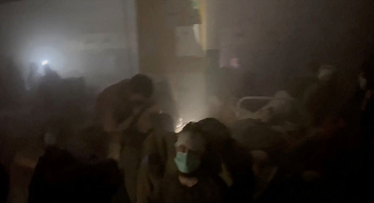 A screen grab shows what is said to be the aftermath of Russian bombardment of a military field hospital in the?Azovstal?steelworks in Mariupol, Ukraine, on April 28. 