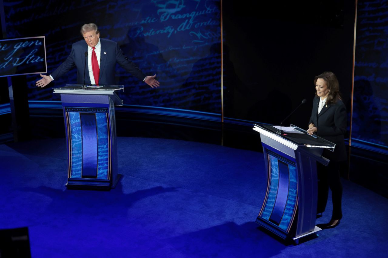 Trump and Harris debate at The National Constitution Center on September 10 in Philadelphia.