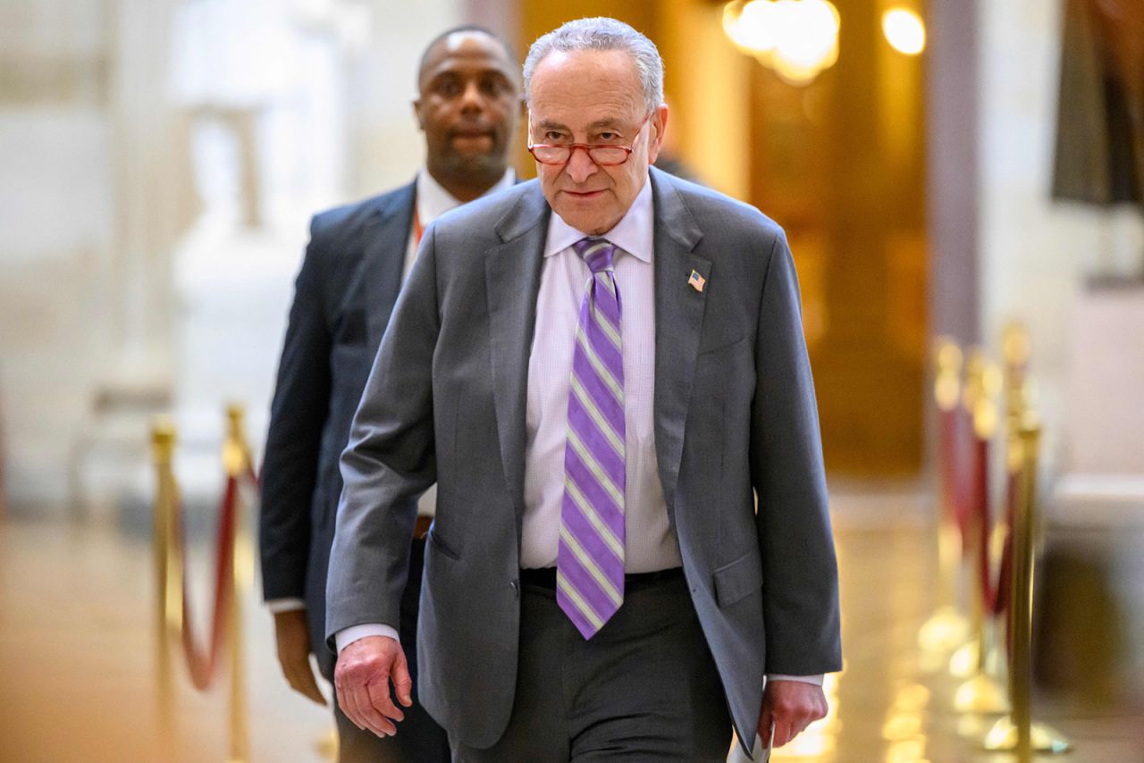 US Senate Majority Leader Chuck Schumer (D-NY) at the US Capitol in Washington, DC, on May 17.