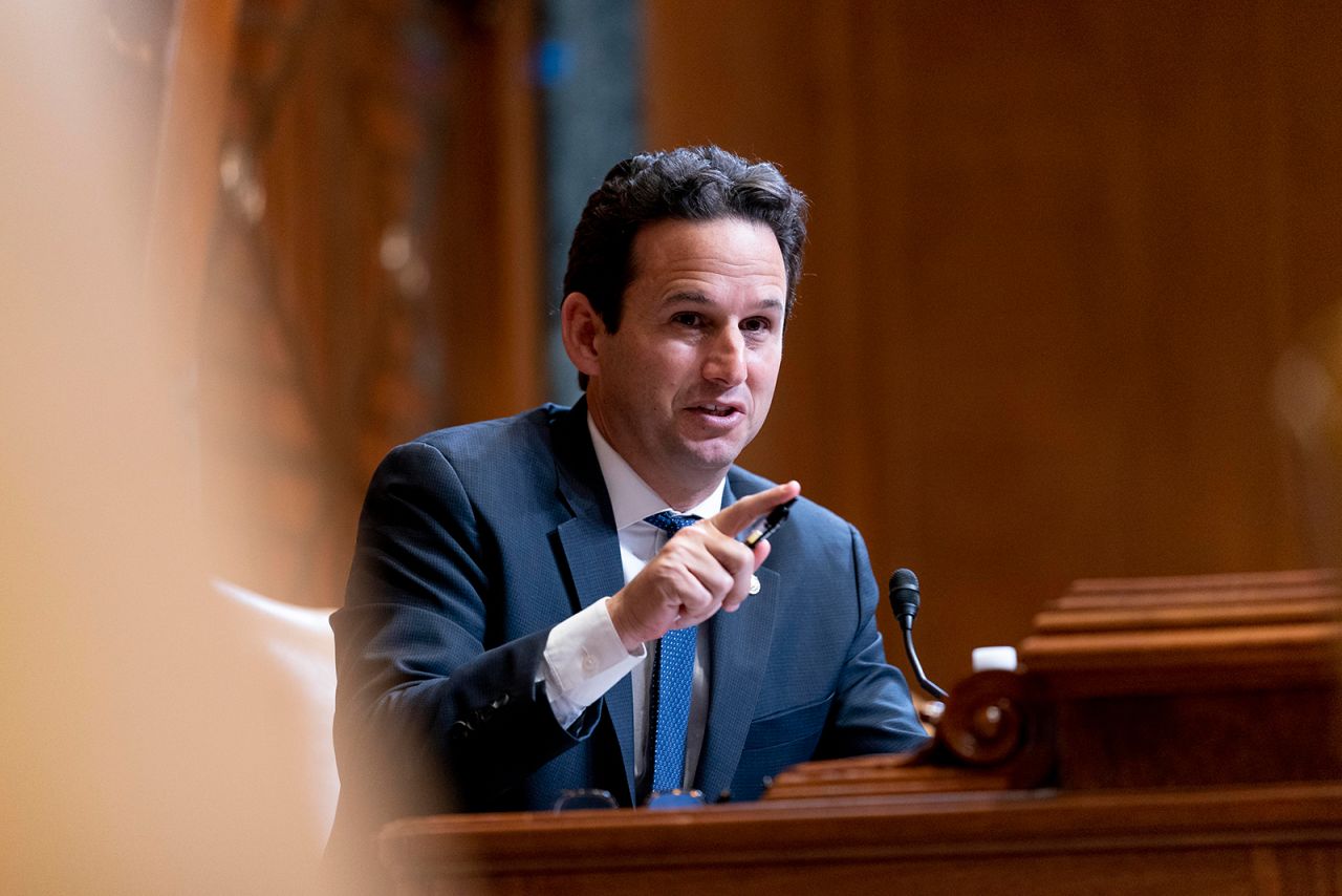 Brian Schatz speaks in Washington on February 1.